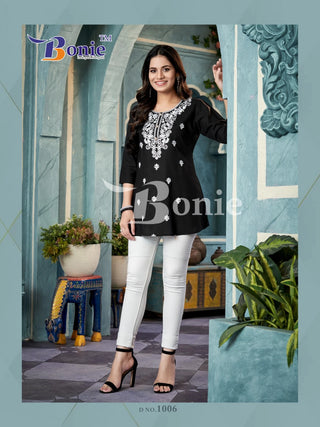 rayon-short-top-embroidery-work-color-black