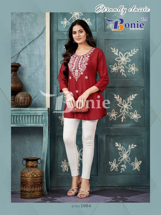 rayon-short-top-embroidery-work-color-red