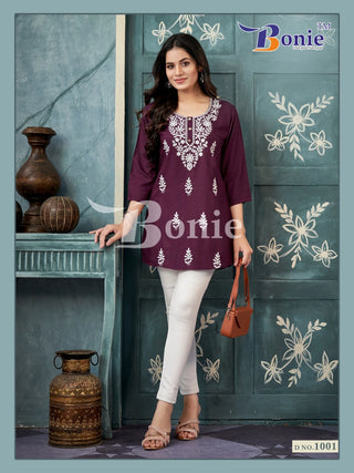 rayon-short-top-embroidery-work-color-wine