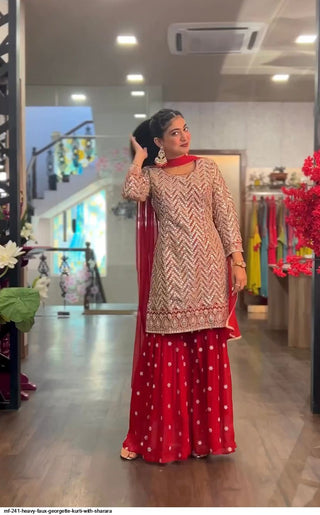 red-color-georgeous-heavy-fox-georgette-top-with-sharara-2