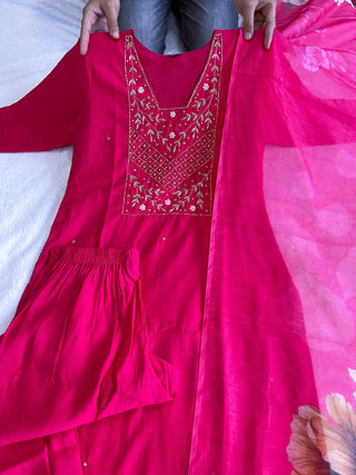 roman-silk-kurti-pant-dupatta-suit-set-hand-sequins-embroidered-print-work-color-rani-pink-2