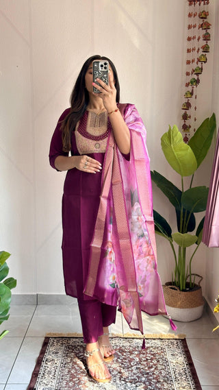 roman-silk-kurti-pant-dupatta-suit-set-with-sequins-embroidery-siroski-diamond-work-color-wine-1