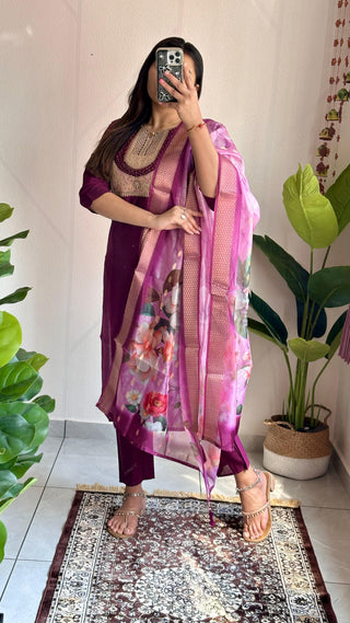 roman-silk-kurti-pant-dupatta-suit-set-with-sequins-embroidery-siroski-diamond-work-color-wine-5