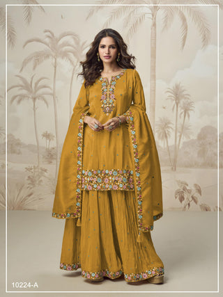 roman-simar-kurti-sharara-dupatta-set-with-embroidery-multi-zarkhan-work-color-dull-orange