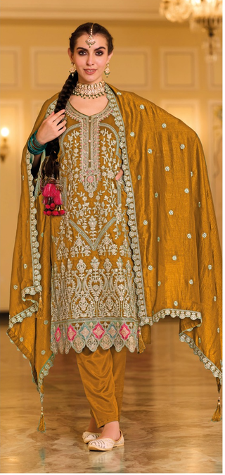 Ship From India! Varman Indian Pakistani Salwar Kameez Suit Women Ready to Wear Silk Fabric Party Wear 3 Pieces Set, Listing ID: PRE8997200101658