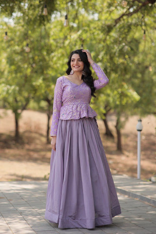 shimmer-vichitra-dyeable-pure-viscose-jacquard-lehenga-choli-set-sequence-embroidery-work-color-lavender-4