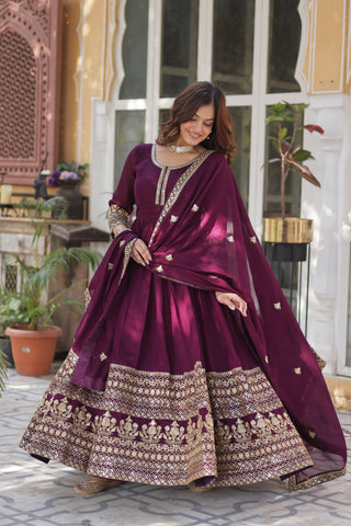 shimmer-vichitra-gown-dupatta-with-rich-sequins-embroidered-work-color-purple-2