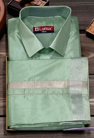2-3 Days Delivery! Traditional Wear Silk Shirt and  Dhotti, Vesti, Vetti with Pocket and Velcro work