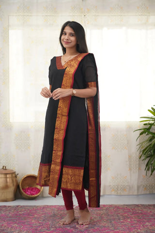 silk-cotton-kurti-legging-dupatta-set-with-weaving-work-color-black-1