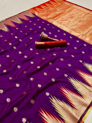 silk-saree-zari-minakari-temple-big-boder-weaving-work-purple