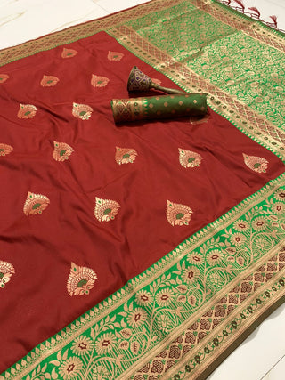 silk-zari-minakari-butta-weaving-border-work-color-brown