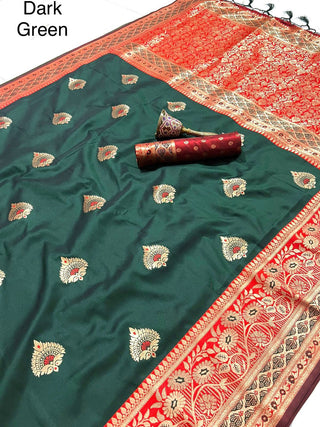 silk-zari-minakari-butta-weaving-border-work-color-green