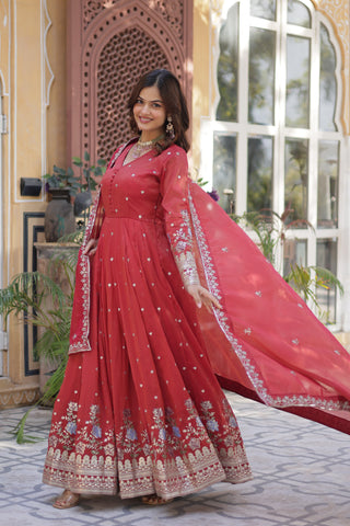 soft-organza-long-gown-pant-dupatta-set-with-sequence-embroidery-work-red-1