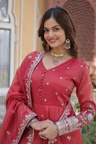 soft-organza-long-gown-pant-dupatta-set-with-sequence-embroidery-work-red-3