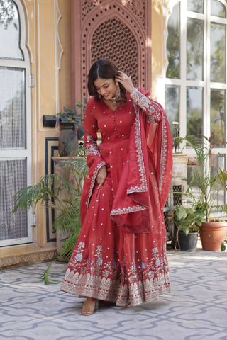 soft-organza-long-gown-pant-dupatta-set-with-sequence-embroidery-work-red-5