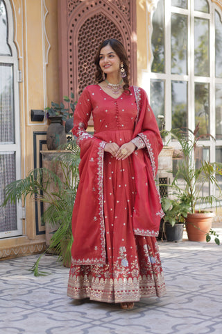 soft-organza-long-gown-pant-dupatta-set-with-sequence-embroidery-work-red-7