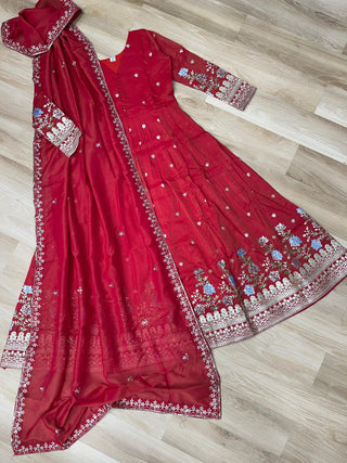 soft-organza-long-gown-pant-dupatta-set-with-sequence-embroidery-work-red-8