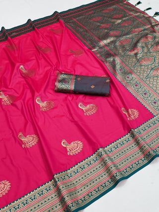 soft-pethani-silk-saree-zari-weaving-meenakari-weaving-color-rani