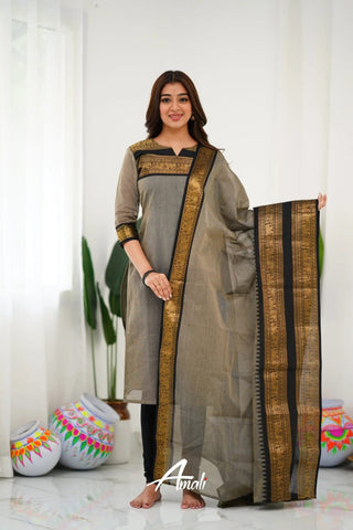 south-cotton-kurti-legging-dupatta-set-with-weaving-work-color-grey-5