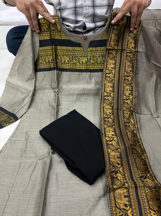 south-cotton-kurti-legging-dupatta-set-with-weaving-work-color-grey-8