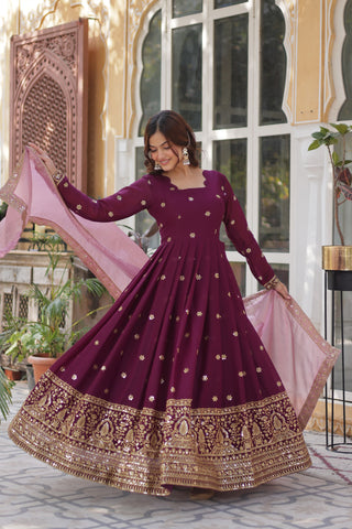 star-georgette-long-gown-dupatta-set-with-embroidery-zari-sequence-work-color-maroon-6