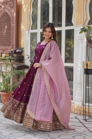 star-georgette-long-gown-dupatta-set-with-embroidery-zari-sequence-work-color-maroon-7