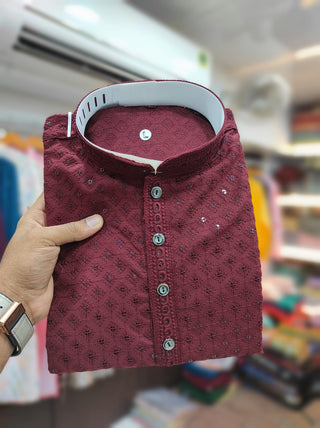 straight-men-kurta-with-sequin-work-brown