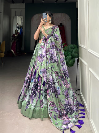 tussar-silk-lehenga-choli-dupatta-set-print-work-color-green-2