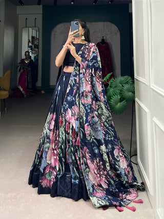 tussar-silk-lehenga-choli-dupatta-set-print-work-color-navy-blue-2