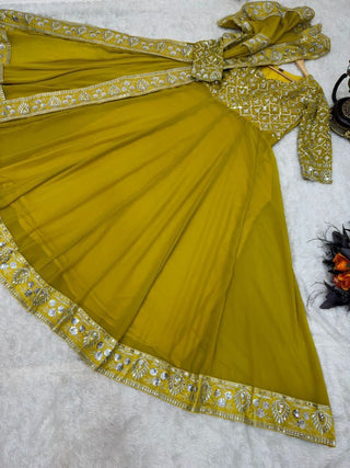 varman-Indian-gown-georgette-embroidery-sequins-yellow-color-2