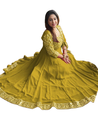 varman-Indian-gown-georgette-embroidery-sequins-yellow-color