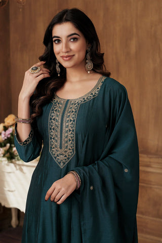 vichitra-salwar-kameez-dupatta-set-with-embroidery-work-color-bottle-green-2