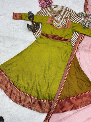 vichitra-silk-gown-dupatta-jacquard-weaving-zari-border-work-color-pistachio-5