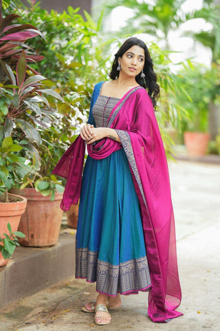 vichitra-silk-gown-dupatta-with-jacquard-zari-weaving-work-color-blue-2