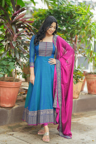vichitra-silk-gown-dupatta-with-jacquard-zari-weaving-work-color-blue-3