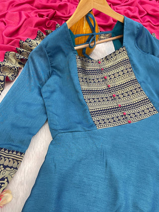 vichitra-silk-gown-dupatta-with-jacquard-zari-weaving-work-color-blue-5