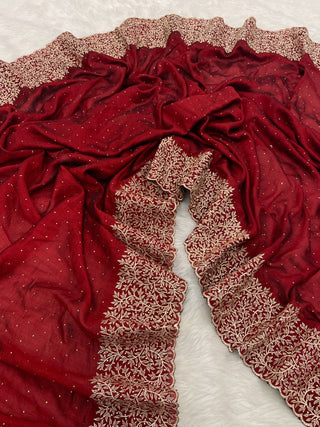 vichitra-silk-saree-blouse-with-zari-stone-embroidery-work-color-wine