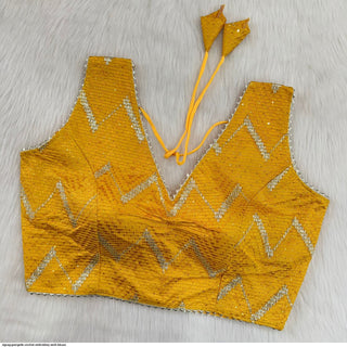 zigzag-georgette-crochet-embroidery-work-blouse-Yellow