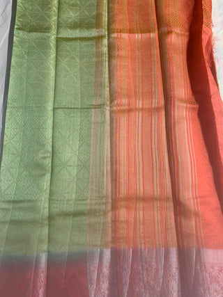 2-3 Days Delivery! Tussar Silk With Contrast Blouse Style #1