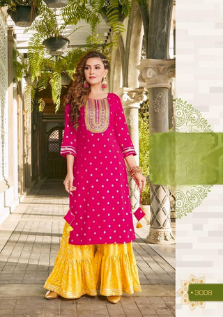 2-3 Days Delivery! Kurti with Flair Plazzo, & Sharara