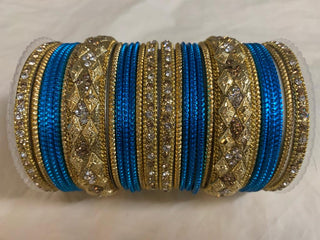 Blue Color Trendy bangles With Stone Decorated
