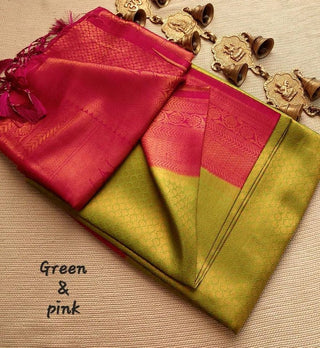 Kubera Pattu Copper Soft silk Saree -Mustard With Yellow Color: ItemCode-KPCS594361051