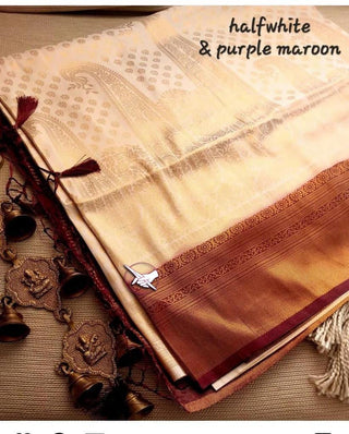 Varman Traditional Indian Saree for Women Ready to Wear Saree Kubera Pattu Soft Silk with Copper Zari Pallu  Party Wear, Listing ID: 8596803715354
