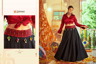 Red color Skirt With Black Color Georgette  Lehenga