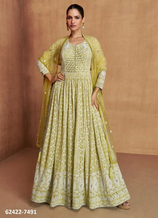 GULKAYRA ROYAL DESIGNER  GREEN GEORGETTE  STYLISH LEHENGA SUIT WITH NET DUPATTA