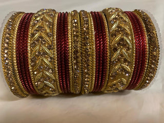 Maroon Color Trendy Bangles With Stone Decorated