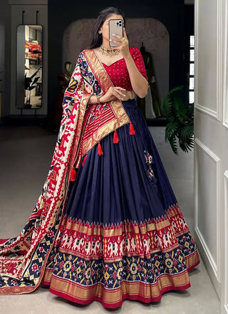 2-3 Days Delivery! Indian Lehenga for Women Ready to Wear Lehenga Choli Tussar Silk Party Wear Blue Color Fully Stitched Blouse, Listing ID: 8858525434138