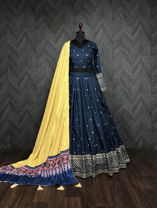 Myra-Silk-Lehenga-Blouse-Dupatta-Set-Print-Sequins-Embroidery-Work-Turquoise-4