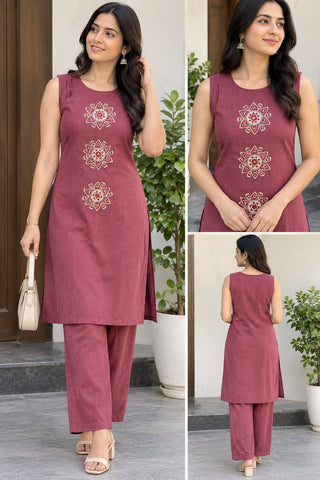 VARMAN DESIGNER KURTI SET - READY TO WEAR - PREMIUM SILK TOPS WITH DESIGNER NECK - CO-ORD SET - FULLY STITCHED ID : 10429231956250