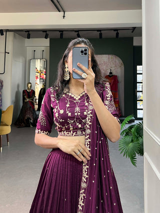 2-4 Days Delivery! Varman Lehenga For Women Ready To Wear Lehenga Choli Dupatta Set Vichitra Silk Party Wear Fully Stitched Blouse, Listing ID: 9736376025370